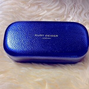 Kurt Geiger Metallic Blue Glasses Case NWOT